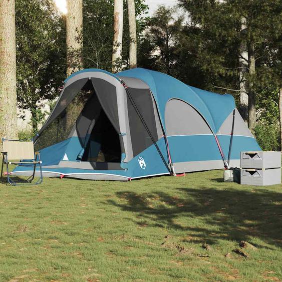 Tente familiale tunnel 8 personnes bleu imperméable