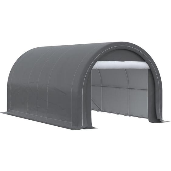Tente garage carport dim. 5L x 3l x 2,4H m acier galvanisé robuste pe haute densité 190 g/m² imperméable anti-UV gris