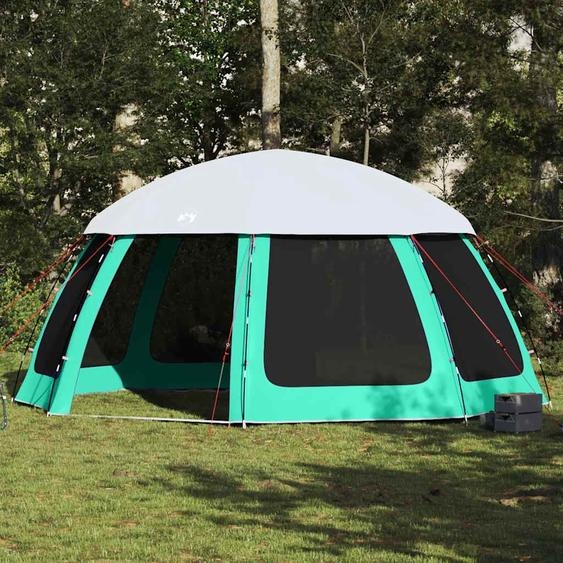 Tente piscine toit amovible parois maille vert deau 510x510 cm