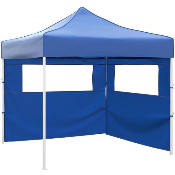 Tente pliable avec 2 parois 3 x 3 m Bleu