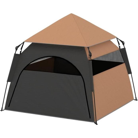 Tente pour animaux Fortuna Lai, tente pour chiens, pliable, résistante aux intempéries, niche pour chiens, pour grands chiens, brun foncé