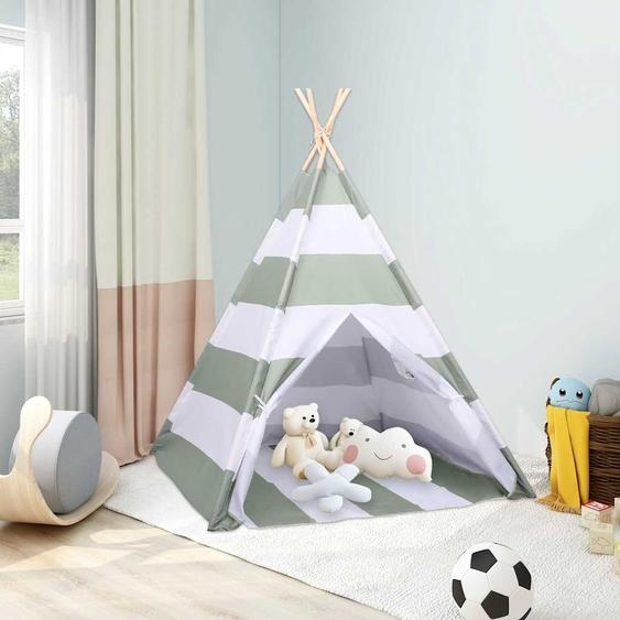 Tente pour enfants Rayé Gris et blanc 120 x 120 x 150 cm