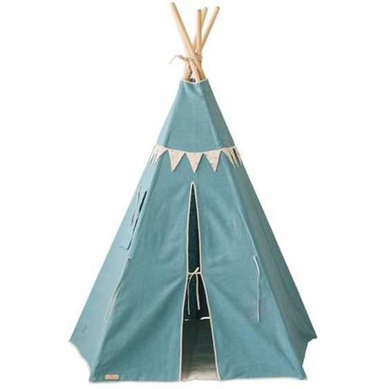 Tente Tipi Avec Guirlande Menthe En Coton Bleu