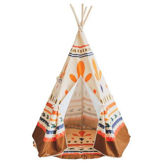 Tente Tipi Avec Tapis Native Vibe En Coton Beige