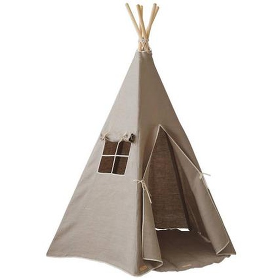 Tente Tipi Avec Tapis Natural Linen En Lin Beige