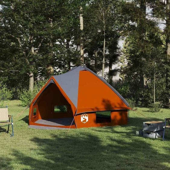 Tente Teepee 6 personnes Gris et orange 490 x 410 x 210 cm