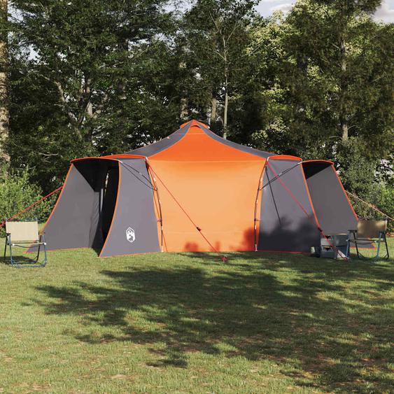 Tente Tipi avec toit Gris et orange 492 x 492 x 275 cm tissu
