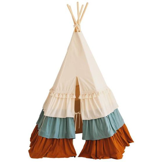 Tente Tipi Cirque Avec Volants Et Tapis En Coton Beige