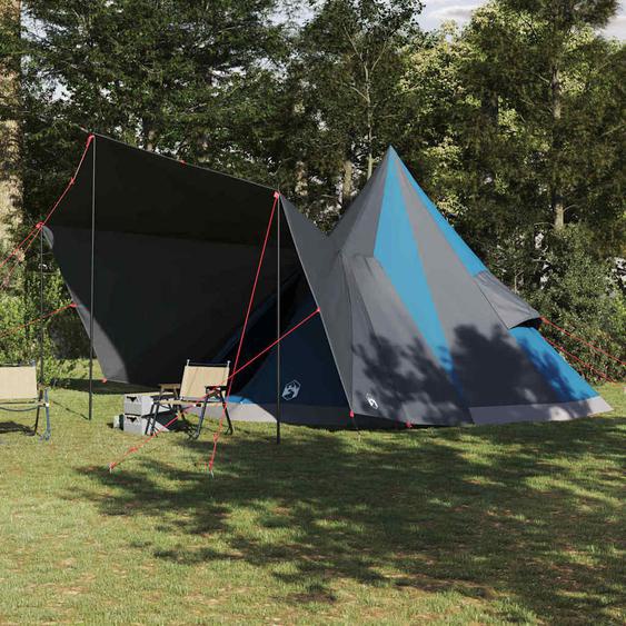 Tente Tipi familiale avec toit Bleu et gris 510 x 690 x 330 cm