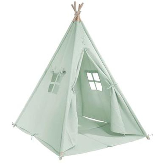 Tente tipi vert pour enfant bois FSC et coton