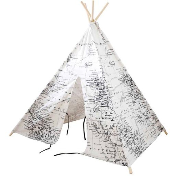 Tente Tipi Pour Enfant Bois Fsc Et Coton Blanc