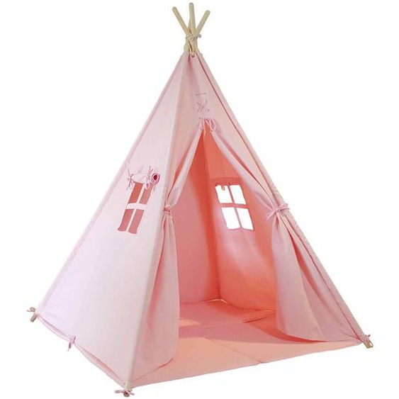 Tente Tipi Pour Enfant Bois Fsc Et Coton Rose