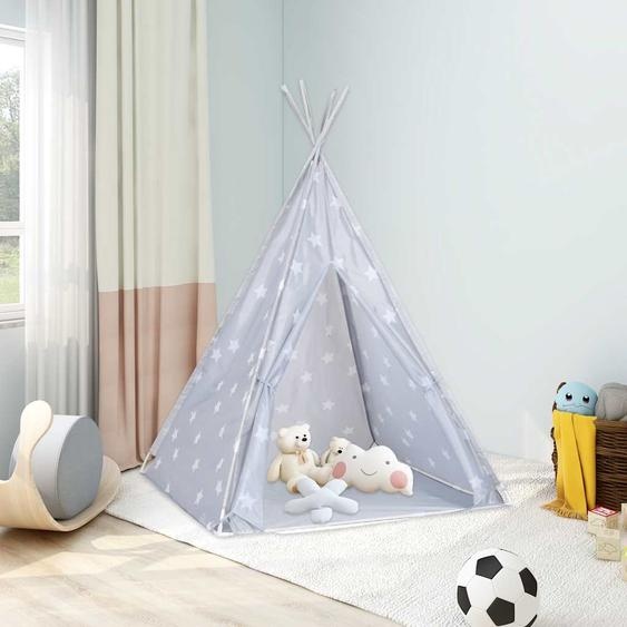 Tente tipi pour enfants avec sac Polyester Gris 115x115x160 cm