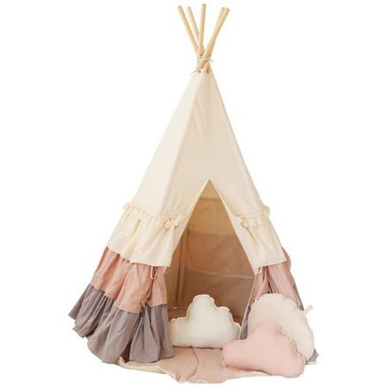 Tente Tipi Powder Frills À Volants En Lin Et Coton Beige