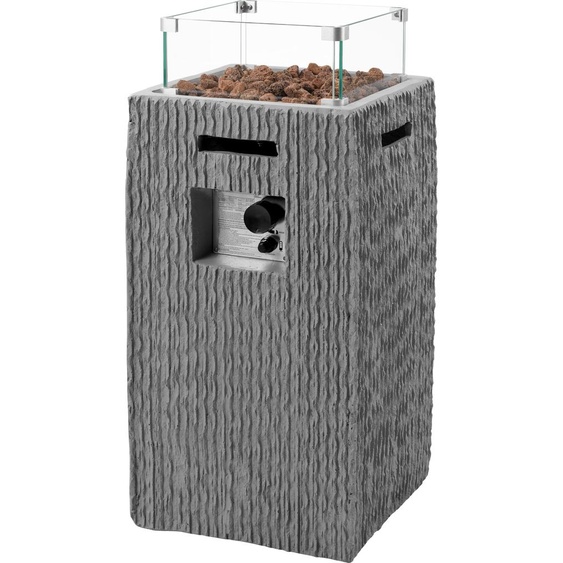 tepro Foyer à gaz Brighton carré, max. 13 kw, pierres de lave incluses