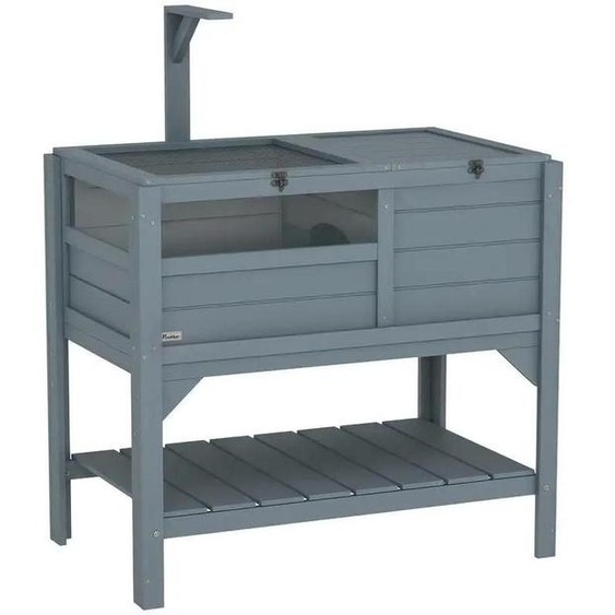 Terrarium pour tortues - Enclos fermé - Avec pieds - Étagère en bois de pin - Adapté pour lintérieur et lextérieur - 103 x 84 x 51 cm