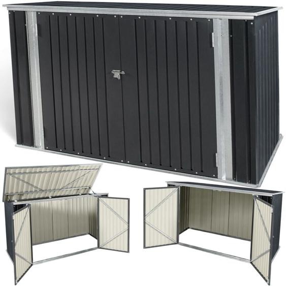 Terre Jardin - Abri de jardin coffre métallique vélos, outils - 210 x 130 x 105 cm