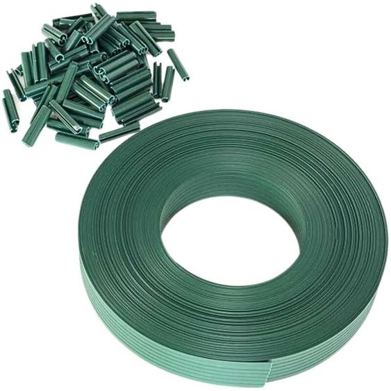 Terre Jardin - Kit brise vue occultant en pvc pour clôture à lamelles - 60 m - - Vert