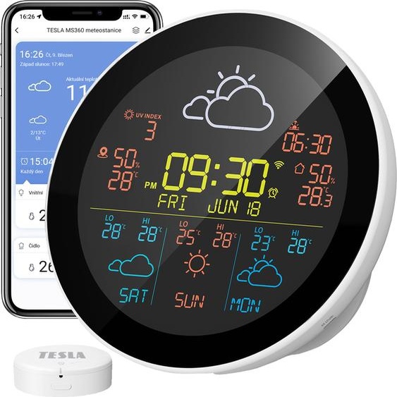 TESLA Device MS360 Smart WiFi weather station with Tuya system, ext. sensor