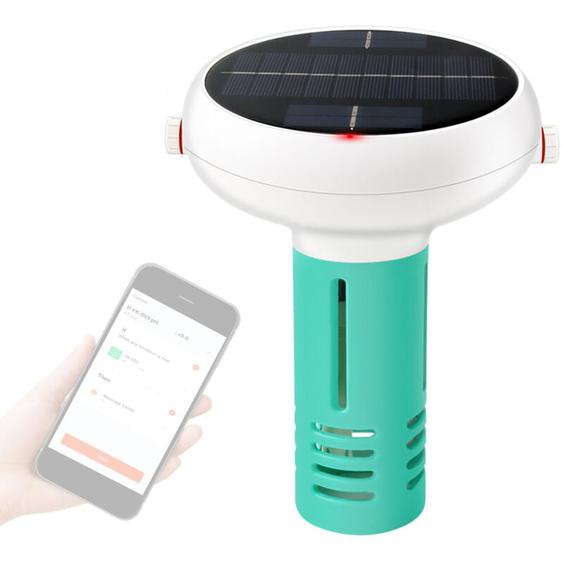 Decdeal - Testeur Piscine Intelligent 7 en 1 Solar - Mesure pH/Salinité/ORP/Chlore/EC/TDS/Température,Analyseur dEau Haute Précision avec