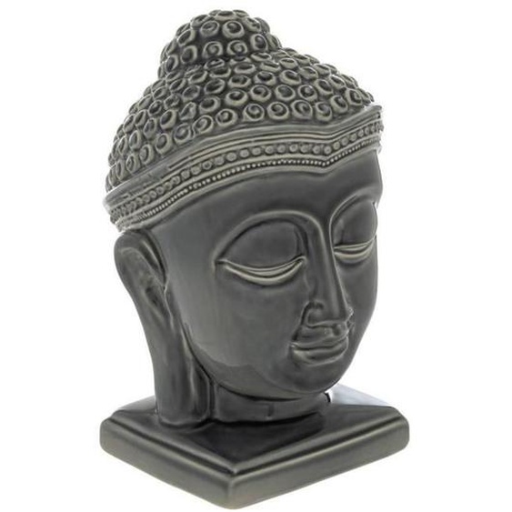 Tête de bouddha - ATMOSPHERA - YOLA - H22,5 cm - Gris - Gres - Objets décoratifs