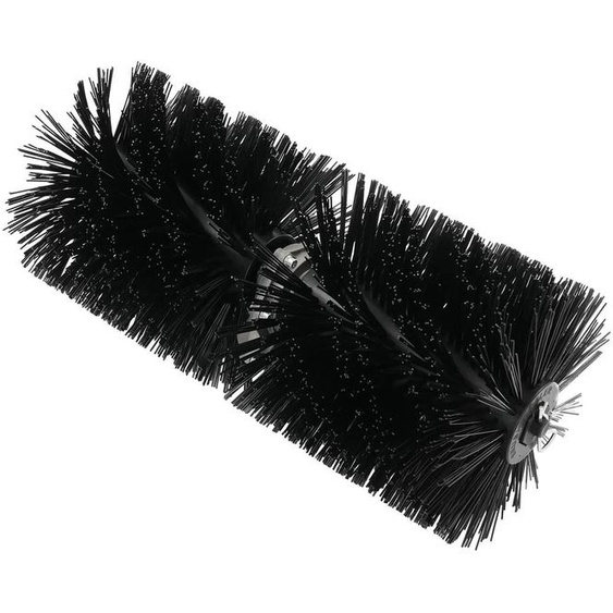 Tête de brosse cylindrique pour tondeuse à gazon/souffleuse à neige - Brosse cylindrique - Nylon - Arbre interne à 9 dents - Alésage 26 mm - 55×25 cm - 5 kg - Noir