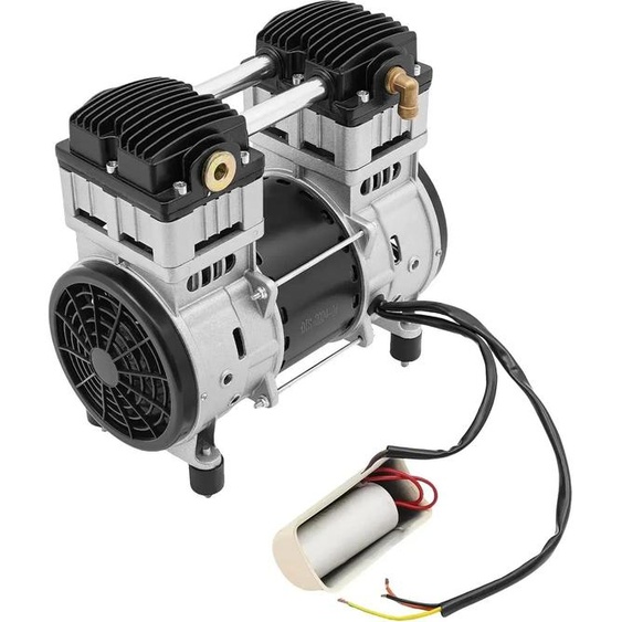 Tête de compresseur - Tête de pompe pour compresseur dair - 1500 W - Moteur en cuivre pur - 2800 tr/min - 2 silencieux - Électrique - Noir