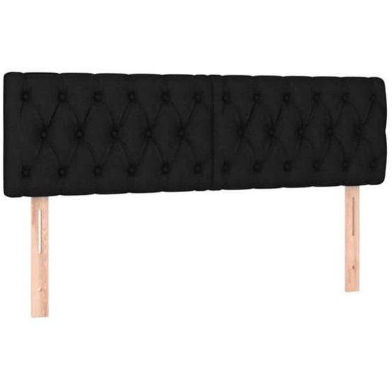 Tête de lit à LED Noir - CUQUE - 160x7x78/88 cm - Tissu - CQ003