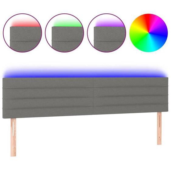 Tête de lit accessoire couchage chambre à coucher meuble à LED 160 par 5 par 78/88 tissu gris fonce