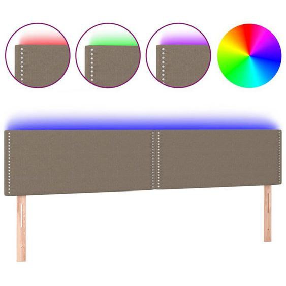 Tête de lit accessoire couchage chambre a coucher meuble a LED 180 x 5 x 78/88 cm tissu taupe TDL0200385
