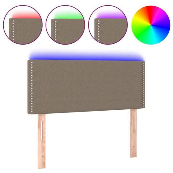 Tête de lit accessoire couchage chambre à coucher meuble à LED 90 par 5 par 78/88 tissu taupe