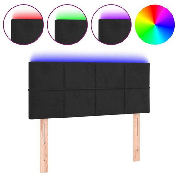 Tête de lit accessoire couchage chambre à coucher meuble à LED 90 par 5 par 78/88 tissu velours noir