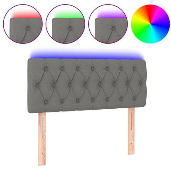 Tête de lit accessoire couchage chambre à coucher meuble à LED 90 par 7 par 78/88 tissu gris fonce