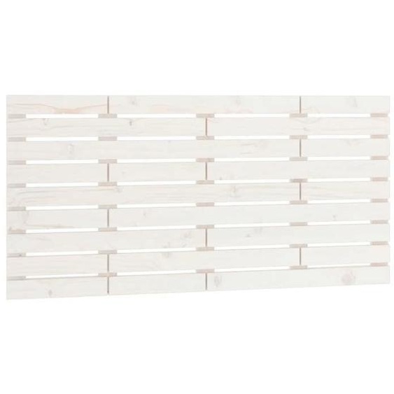 Tête de lit accessoire couchage chambre à coucher meuble murale style palette 126 par 3 par 63 bois massif blanc