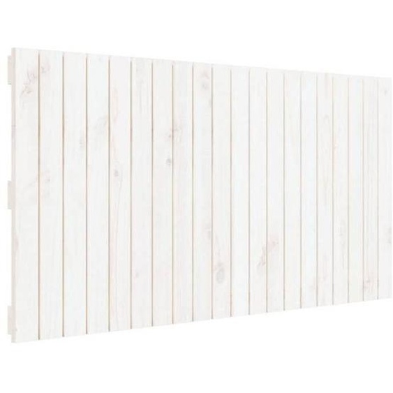 Tête de lit accessoire couchage chambre à coucher meuble murale style palette 127,5 par 3 par 60 bois massif blanc