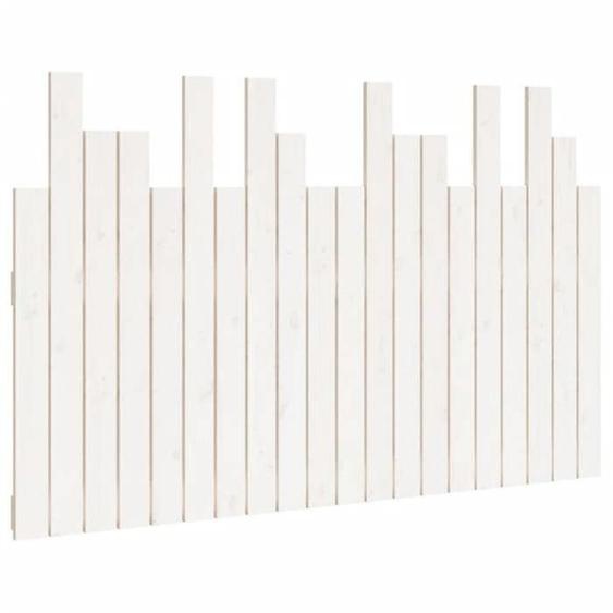 Tête de lit accessoire couchage chambre à coucher meuble murale style palette 127,5 par 3 par 80 bois massif blanc