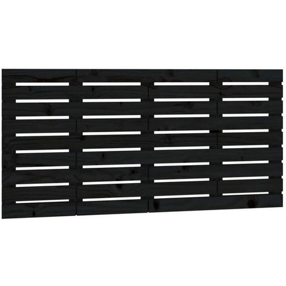 Tête de lit accessoire couchage chambre à coucher meuble murale style palette 146 par 3 par 63 bois massif noir