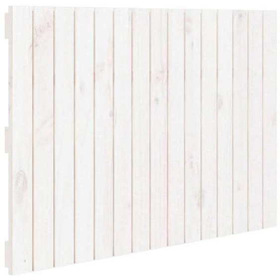Tête de lit accessoire couchage chambre à coucher meuble murale style palette 95,5 par 3 par 60 bois massif blanc