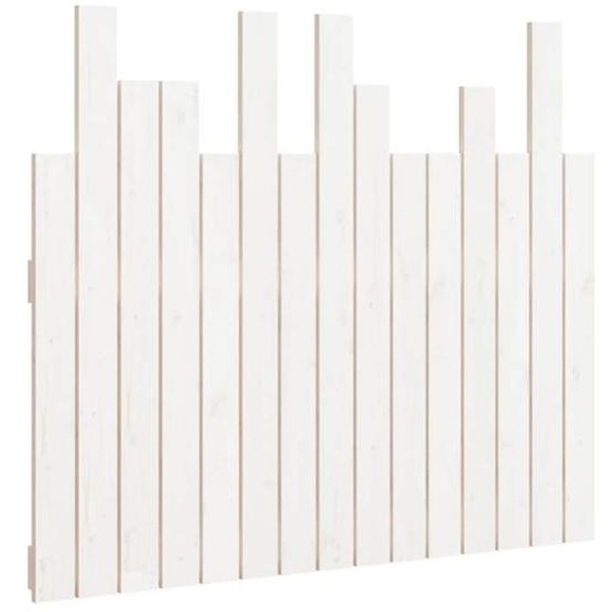 Tête de lit accessoire couchage chambre à coucher meuble murale style palette 95,5 par 3 par 80 bois massif blanc