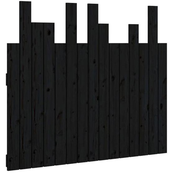 Tête de lit accessoire couchage chambre à coucher meuble murale style palette 95,5 par 3 par 80 Bois massif noir