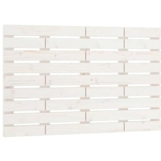 Tête de lit accessoire couchage chambre à coucher meuble murale style palette 96 par 3 par 63 bois massif blanc