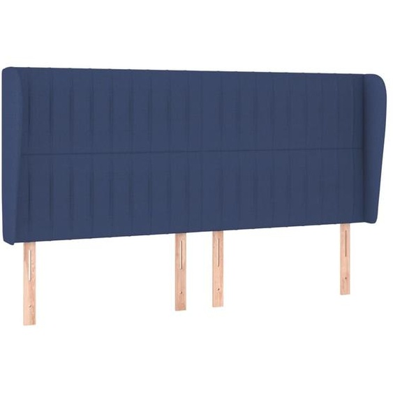 Tête de lit avec oreilles Bleu 183x23x118/128 cm Tissu