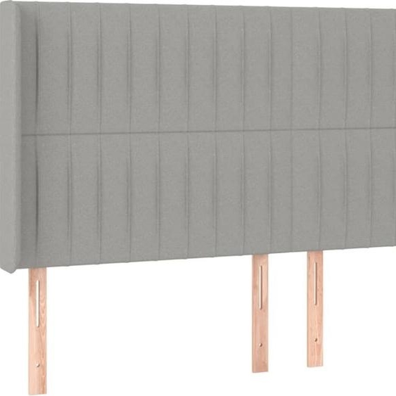 Tête de lit avec oreilles Gris clair 183x16x118/128 cm Tissu