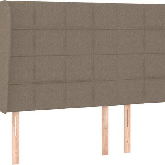 Tête de lit avec oreilles Taupe 163x23x118/128 cm Tissu