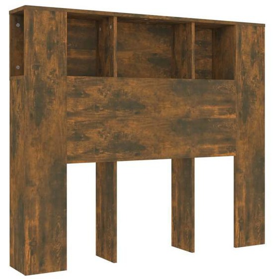 Tête de lit avec rangement accessoire de lit table de chevet etagère 120 par 18,5 par 104,5 MDF marron