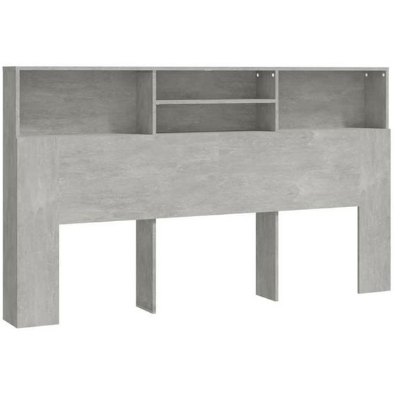 Tête de lit avec rangement accessoire de lit table de chevet etagère 180 par 19 par 103,5 MDF gris