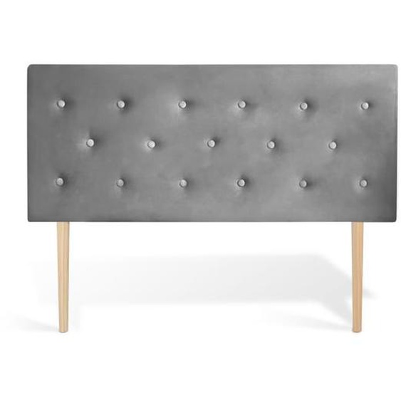 Tête de lit capitonnée Théa 140cm Velours Gris