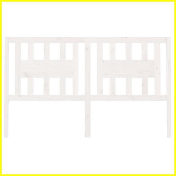 Tête de lit - CUQUE - AB818671 - Bois massif de pin - Blanc - 146x4x100 cm