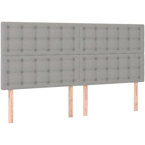 Tête de lit Gris clair 180 x 5 x 118/128 cm Tissu