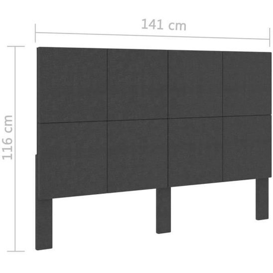 Tête de lit Gris foncé Tissu 140x200 cm - VINGVO - Contemporain - Design